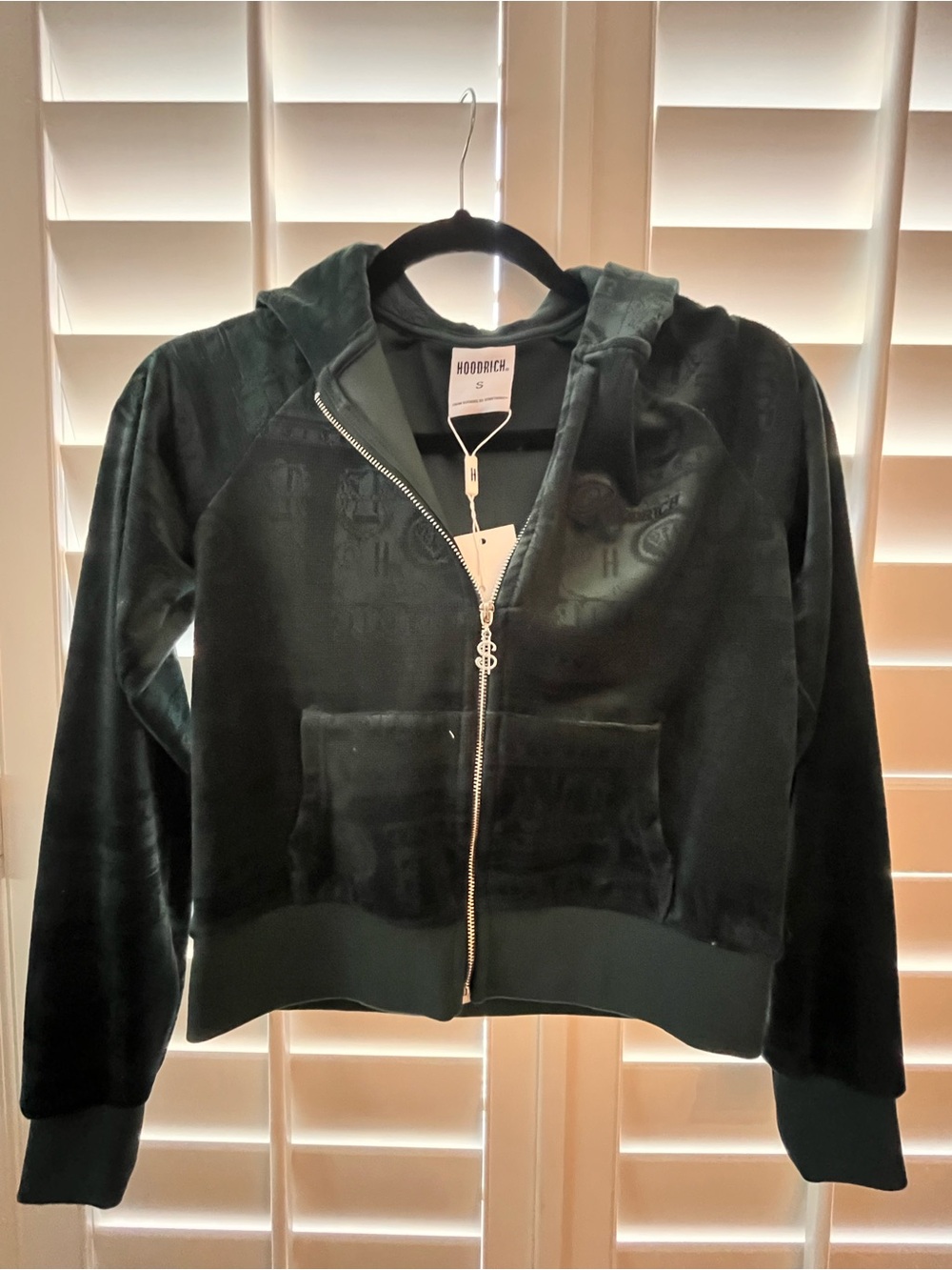 Hoodrich Women's Forest Green Plush Teddy Zip Hoodie